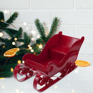 Babbo Natale slitta mensola da collezione figurina rosso soggiorno slitta decorazione per esposizione festiva