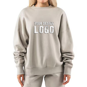 Sudadera Informal de Algodón para Mujer, Estilo Holgado, Personalizable, con Hombros Caídos, para Fitness y Deporte - Product Image 4