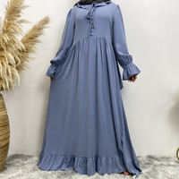 Multi Palette Abaya Robe Drapée Douce Col Volant Taille Attachée Réglable Park Strolls Boutique Sourcing