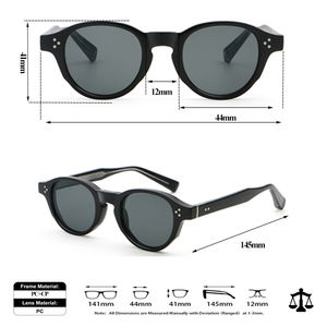 Мужские солнцезащитные очки высокого качества, классические круглые солнцезащитные очки в стиле ретро - Product Image 5