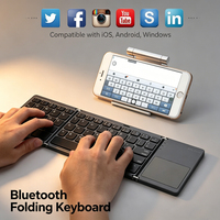 Teclado Plegable Inalámbrico de Alta Calidad con Touchpad para Teléfono Móvil, Tablet y PC con iOS/Android/Windows, Teclado Bluetooth