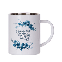 Tasse à café portable en acier inoxydable 15oz Sublimation tasse à double paroi vierge pour voyage de camping en plein air