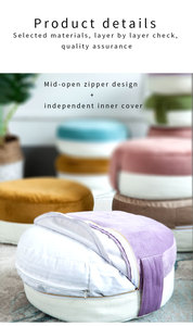 Coussin <span class=keywords><strong>de</strong></span> tatami rond pour méditation, en coquille <span class=keywords><strong>de</strong></span> <span class=keywords><strong>sarrasin</strong></span>, baie japonaise, amovible et lavable, pour futon, zafu - Product Image 6