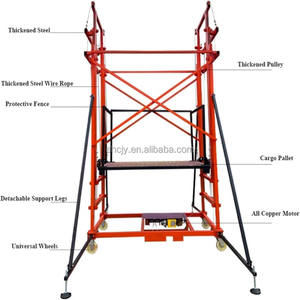 Piezas para escaleras y andamios, Plataforma de aluminio para andamios, Motor eléctrico pequeño en venta, Cabrestante de 500 kg con plataformas, Elevador telescópico - Product Image 3