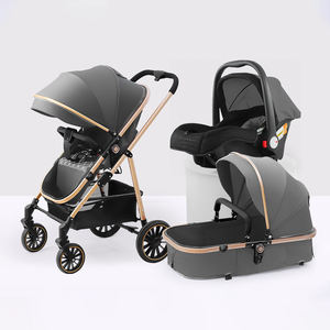 <span class=keywords><strong>Poussette</strong></span> bébé pliable à 4 roues, cadre métallique, grande taille, paysage élevé, personnalisable, avec fonction assis-decoucillé pour enfants de 0 à 4 ans - Product Image 4