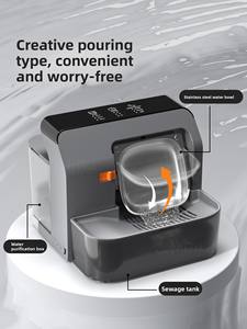 Distributeur d'eau pour <span class=keywords><strong>chat</strong></span> de type verseur écologique distributeur d'eau automatique en plastique non électrique pour animaux de compagnie chiens sépare l'eau propre et sale - Product Image 2