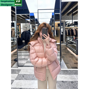 Chaqueta corta acolchada informal con cuello alto y cremallera para mujer, abrigo cálido de invierno para uso diario, chaquetas para mujer al por mayor - Product Image 4