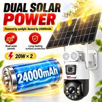 Caméra solaire PTZ Wistino 20W 24000mAh avec carte SIM 4G, zoom 18X, pour la sécurité des routes et des terres agricoles rurales, caméra solaire AOV haute performance