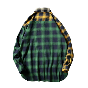 Men Flannel Plaid Spring Autumn Casual Soft Comfort Vintage Plaid <strong>Patchwork</strong> Women <strong>Shirts</strong> - Product Image 6
