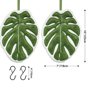 8681 Grazioso ed Economico Asciugamano a Forma di Foglia 3D Super Assorbente con Anello per Appendere, per Cucina e Bagno - Product Image 2