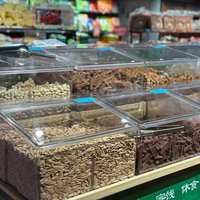 Conteneur alimentaire en plastique pour fruits secs, dattes, céréales, biscuits, épices, pistaches, bonbons, aliments en vrac, pour l'affichage en magasin et en supermarché
