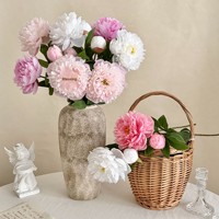 Bunga Sutra Peony Yangfei Buatan Semi-Manual dengan Embos, Dekorasi Ruang Tamu, Rangkaian Bunga Meja, Hotel, Homestay
