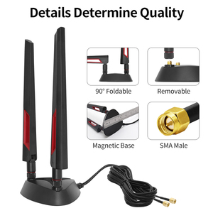 Dual frequency antenna router external folding glue stick antenna with Magnetic Base 2-in-1 2.4/<b>5G</b> WiFi6 Antenna Kit - Product Image 5