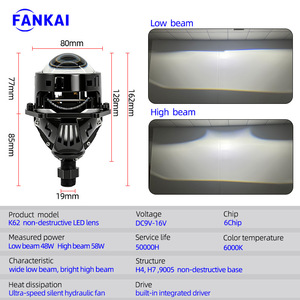 Phare LED FANKAI 58W 6000K 30000LM, intégration faisceau haut et bas, ajustement universel pour la mise à niveau et la rénovation automobile - Product Image 4