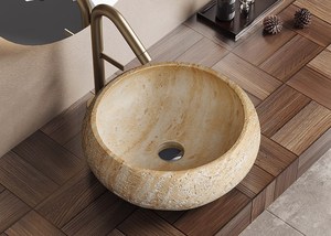 Lavabo Ovale in Pietra Naturale Stile Wabi-sabi, Piano d'Appoggio Artistico per Hotel, Guesthouse e Sale Campione Creative - Product Image 6