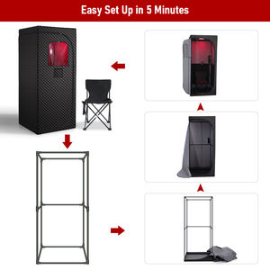 خيمة ساونا جديدة جافة لكامل الجسم قابلة للطي ساونا متنقلة <span class=keywords><strong>1</strong></span> شخص ساونا جافة ورطبة مع ضوء أحمر - Product Image 3