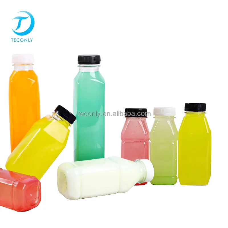 Portable PET Transparent 250ml Plastic Juice beverage bottles Disposable milk tea Cups Thickened Mineral Water Bottles