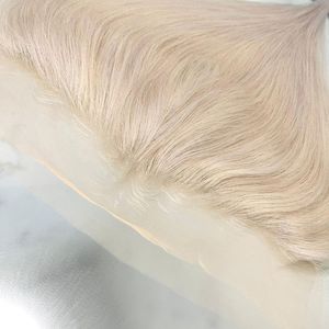 Nuovo arrivo HD pani frontali europei capelli Color marrone cinereo con evidenziazione HD pizzo frontale sistema di sostituzione dei capelli per le donne - Product Image 5