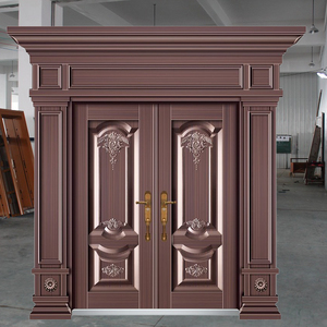 TECHTOP <span class=keywords><strong>Porte</strong></span> principale de sécurité inspirée de la dynastie Ming <span class=keywords><strong>Porte</strong></span> d'entrée extérieure en métal couleur bronze pour villa de style asiatique - Product Image 4