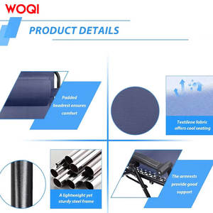 Silla de playa plegable portátil Woqi, color azul marino, inclinable, con portavasos, para camping, viajes, deportes de montaña - Product Image 3