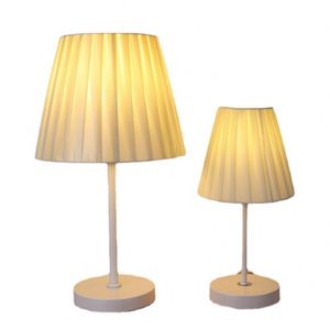 Living Room Study Bedroom <b>Bedside</b> Modern Minimalist <b>LED</b> Dimmable Fabric Pleated Lampshade <b>Table</b> Lamp - Product Image 2