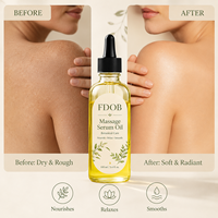 Huile de massage corporelle Fdob OEM naturelle et biologique à l'huile de busserole, vitamine C, arbutine et olive, pour tous types de peau, blanchissante, raffermissante et hydratante