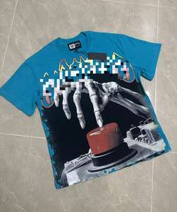 <span class=keywords><strong>T</strong></span>-<span class=keywords><strong>Shirt</strong></span> <span class=keywords><strong>Vintage</strong></span> in Cotone Lavato con Motivo Teschio e Scritta 'God <span class=keywords><strong>Rock</strong></span> Speed Street', 100% Lavorazione a Maglia, Modello Digitale Ampio per Coppie - Product Image 2