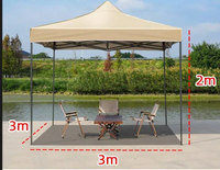 Tente d'exposition à cadre en aluminium 3x3 avec logo personnalisé auvents pop-up pliables imperméables d'intérieur et d'extérieur pour événements commerciaux et fêtes