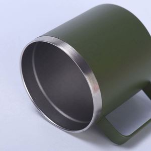 Mug de voyage en acier inoxydable de 14 oz avec poignée : Tasse à café à double paroi isolée pour cadeaux promotionnels - Product Image 3