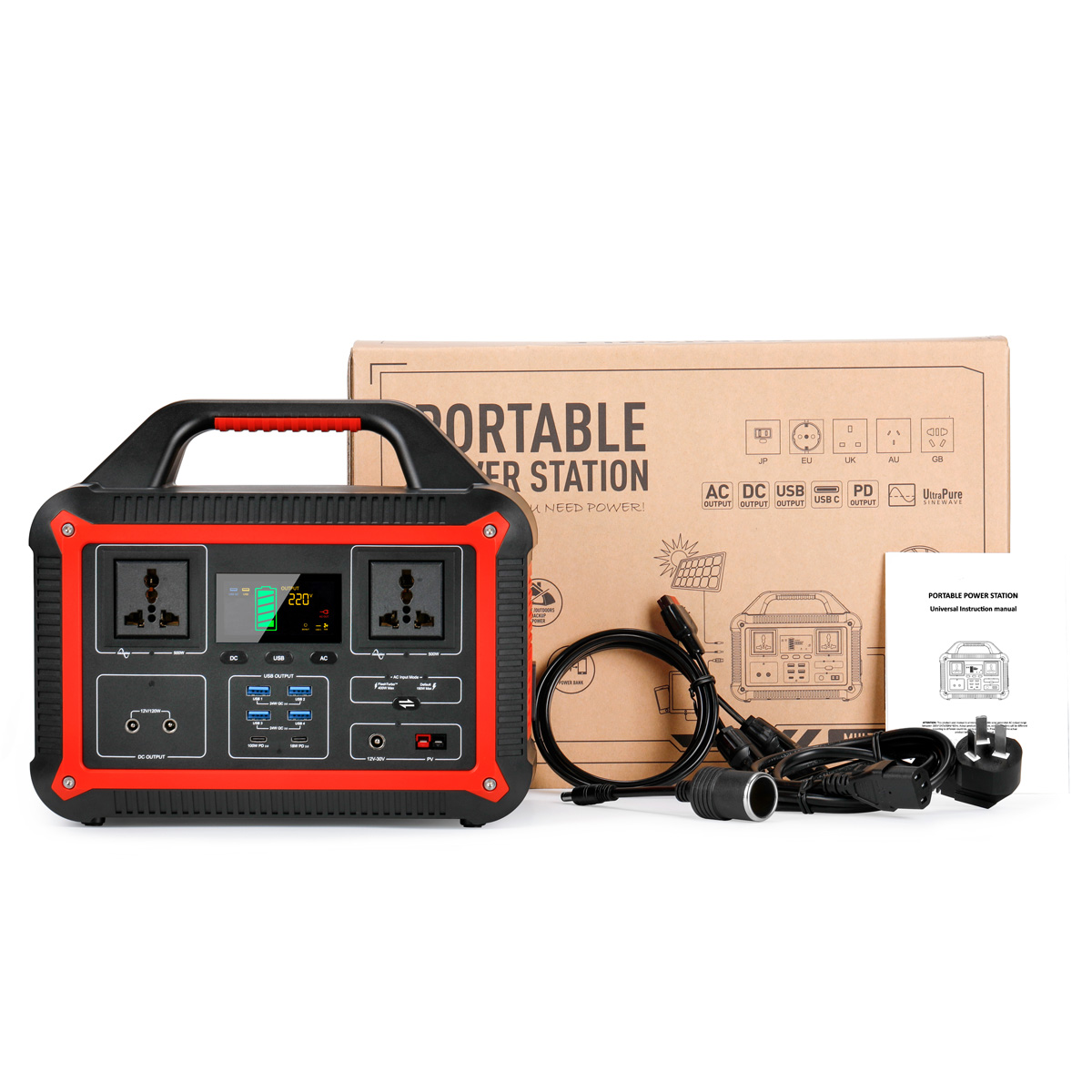 500w Portable Generator Solar 100V Emergency Power Station Solar Power Bank PD100W Portable Lithium Battery Solar Energy