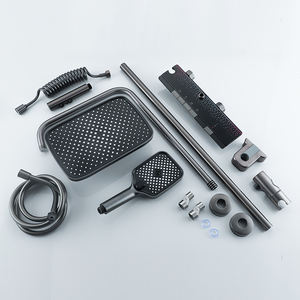 Mélangeur de douche de piano en laiton de luxe mural 4 fonctions Kit de fixation de douche à économie d'eau douche chaude et froide pommeau de pluie - Product Image 5