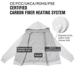 Nouveau sweat-shirt à capuche chauffant unisexe en polaire doux 100% coton polyester, alimentation USB 5V, batterie rechargeable - Product Image 3
