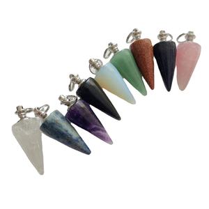 Pendentif pendule en cristal à point unique en pierre d'énergie de guérison naturelle - Product Image 1