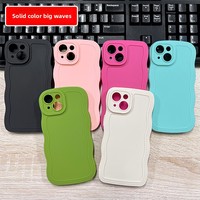 Coque de téléphone portable en TPU souple de luxe, couleur bonbon ondulée, pour iPhone 17 Pro Max 16 Plus (vente en gros)