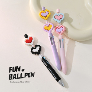 Love Heart Building Blocks Chuan <span class=keywords><strong>Le</strong></span> Four-Bolígrafo colorido 0,5mm Pluma de firma manuscrita Cuerpo de animal de plástico - Product Image 3