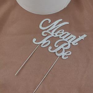 Pensata per Me Toppers per Cupcake in carta argento glitterata Toppers per decorazioni per feste - Product Image 5