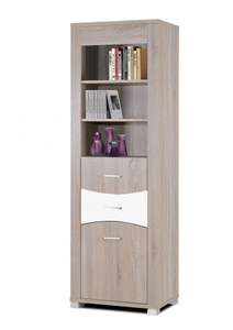 סט ריהוט עץ לסלון מעמד לטלוויזיה יחידת קיר אלון + לבן, שולחן קפה, שילוב ארון צד - Product Image 3