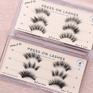 New Arrival Self Adhesive <strong>Half</strong> Band Eyelashes Handmade Press on Full Strip Eye <strong>Lashes</strong> Wholesale 5-7 Days Hold <strong>Lash</strong> Product - Product Image 6