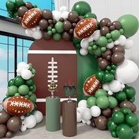 Kit d'arche de ballons pour le Super Bowl américain, guirlande de ballons en latex et en feuille d'aluminium sur le thème du football américain, décorations pour fête d'anniversaire