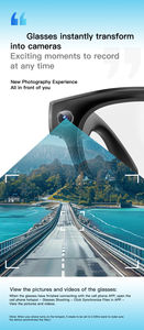 Lunettes intelligentes GS380 AI avec enregistrement audio et vidéo, photographie, lumière LED, photographie 200W, illustration vidéo 200W et dialogue - Product Image 6