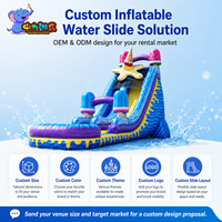 Toboggan aquatique gonflable commercial robuste sur mesure avec piscine pour location événementielle – Fabricant de toboggans aquatiques gonflables