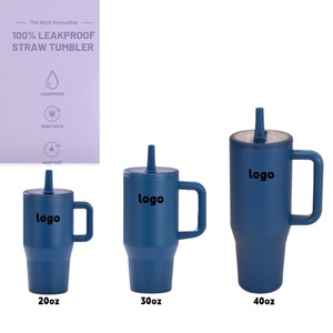 Bán Buôn Xách Tay Cách Điện 20Oz 30Oz 40Oz Cốc Du Lịch Ngoài Trời Cốc Bị Rò Rỉ Bằng Chứng Thép Không Gỉ Cốc Với Rơm Và Xử Lý - Product Image 2