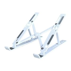 White Plastic Laptop Stand <b>Adjustable</b> <b>Height</b> For <b>Desk</b> Use - Product Image 1