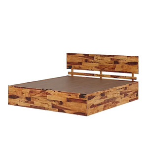 Cama de madera de sheesham con almacenamiento hidráulico, construcción sólida y duradera, mecanismo de elevación suave, amplio espacio de almacenamiento y elegante para el dormitorio. - Product Image 2