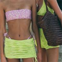 Maillots de bain pour femmes à étiquette privée personnalisée, ensembles de bikinis texturés en deux pièces, fabricant de vêtements de plage durables 2023