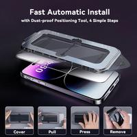 Installation sans poussière de qualité supérieure en verre trempé haute définition pour iPhone 16 15 14 13 12 Pro Max Protector 2 Pack