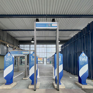 <span class=keywords><strong>6</strong></span>개의 다중 구역 보안 워크스루 아치형 게이트, 정확한 금속 밀수물 감지, 호텔 및 쇼핑몰용 조절 가능한 감도 - Product Image 1