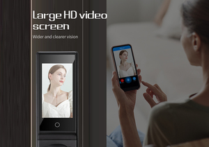 Diskon besar kunci pintu cerdas kamera cetak jari kartu kode aplikasi Wifi panggilan Video wajah 3D elektronik - Product Image 6