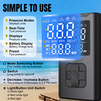 Compresseur d'air portable WLETO pour gonflage rapide des pneus, 3000 mAh, 150 PSI, avec lumière LED et arrêt automatique pour voitures/motos/vélos