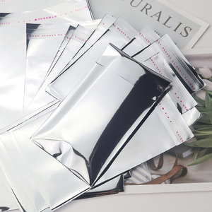 Bạc kim loại gửi thư Túi tùy chỉnh nhựa quần áo Poly bưu phẩm bao bì may mặc tự dính Aluminum <span class=keywords><strong>foil</strong></span> metallized Túi - Product Image 5